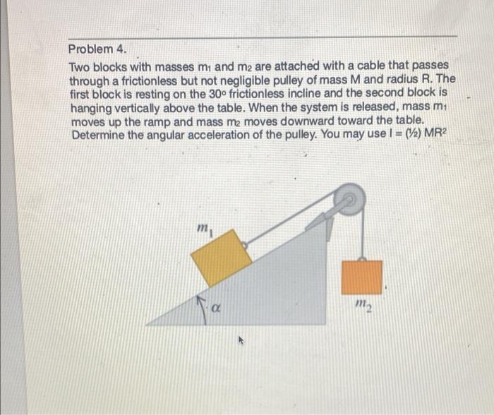 Solved Problem 4. Two Blocks With Masses Mi And M2 Are | Chegg.com