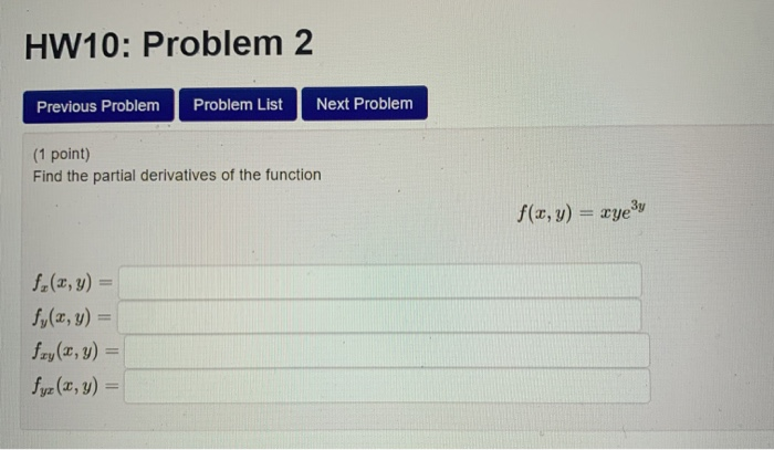 Solved HW10: Problem 2 Previous Problem Problem List Next | Chegg.com