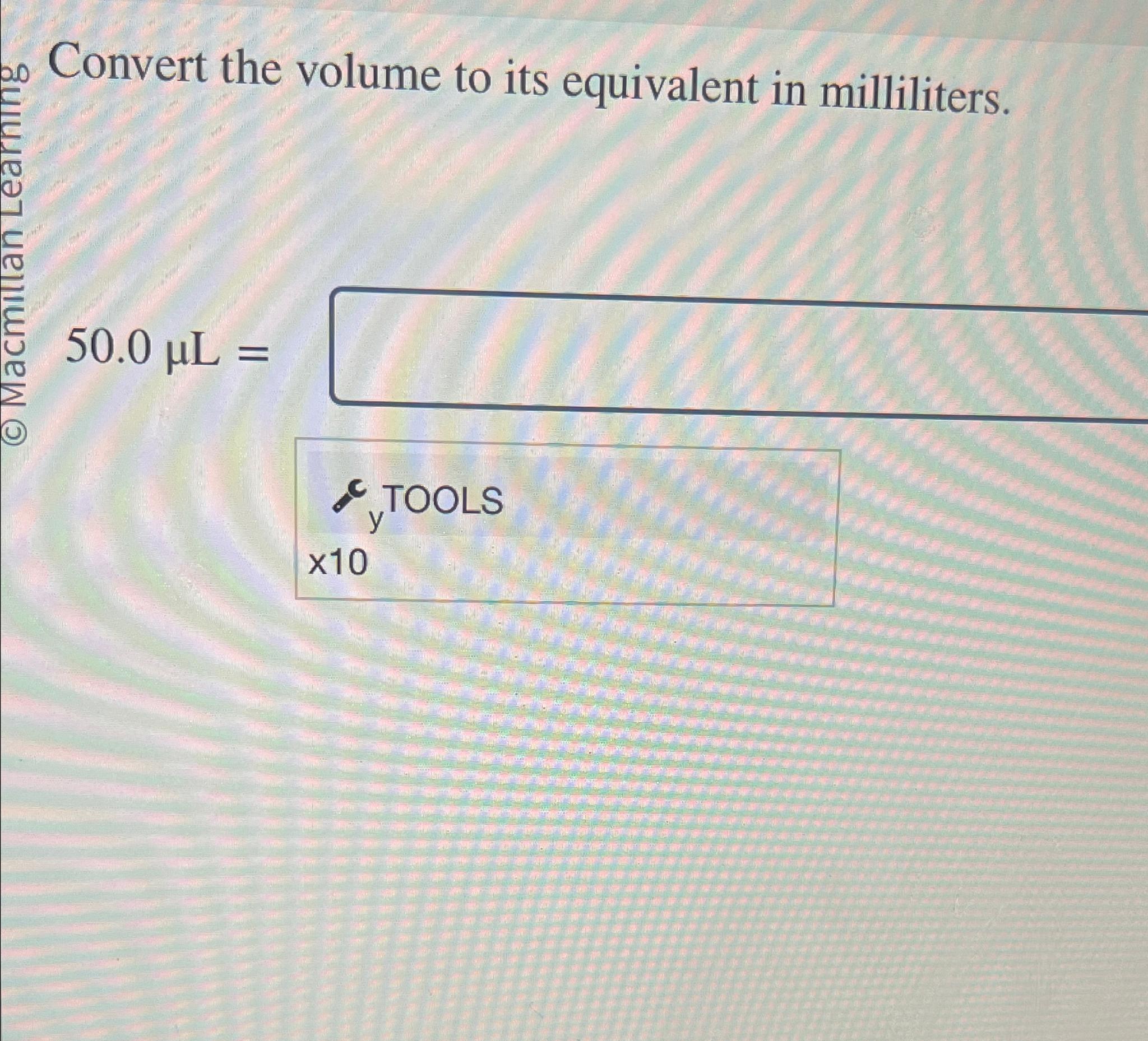 Solved Convert the volume to its equivalent in | Chegg.com