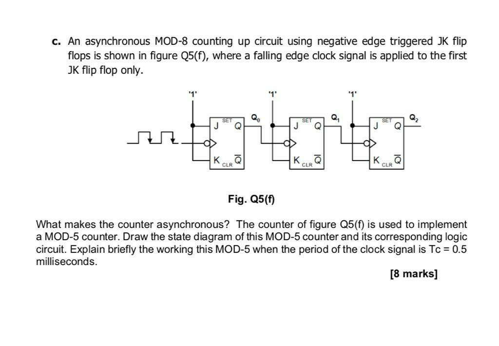 Asynchronous Mod 8 Counting Up Circuit