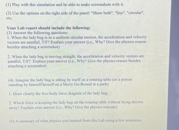 Solved (1) Play with this simulation and be able to make | Chegg.com