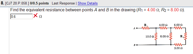 Solved Find The Equivalent Resistance Between Points A And B | Chegg.com