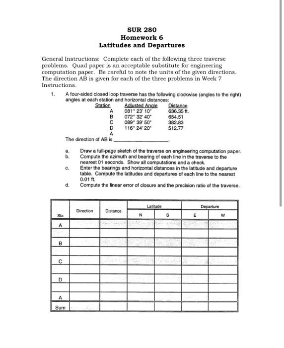 Solved General Instructions: Complete each of the following | Chegg.com