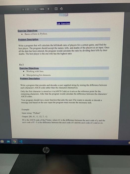 Solved 2 / 2 100% + Lab Exercises Exercise Objectives • | Chegg.com