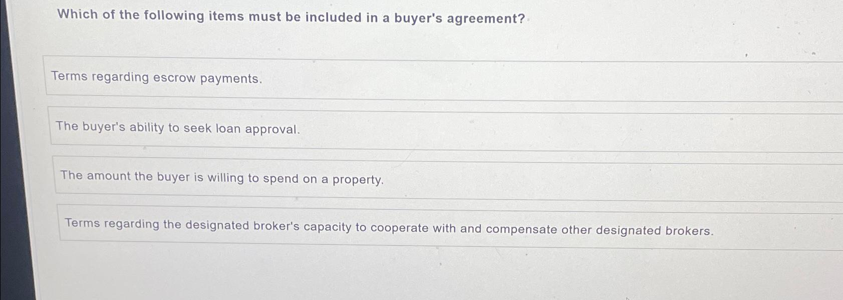Solved Which of the following items must be included in a | Chegg.com