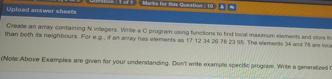 Solved Question: 1 of 1 Marks for this Question: 10 Upload | Chegg.com