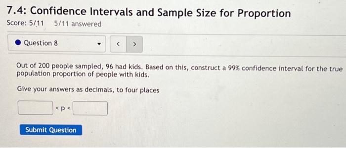 Solved 7.4: Confidence Intervals and Sample Size for | Chegg.com