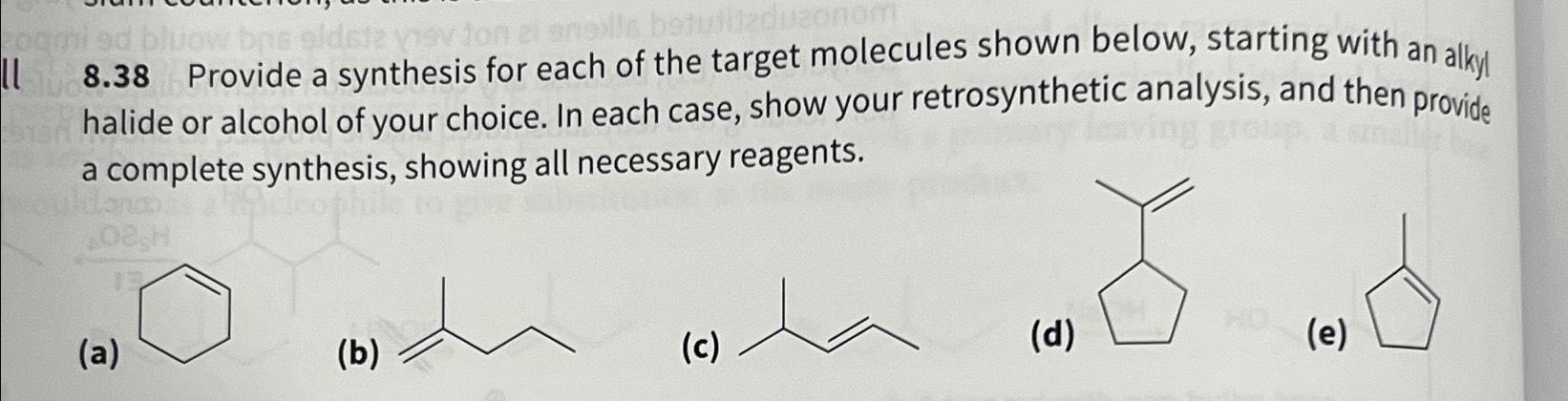 Solved 8.38 ﻿Provide a synthesis for each of the target | Chegg.com