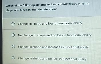 Solved Which of the following statements best characterizes | Chegg.com