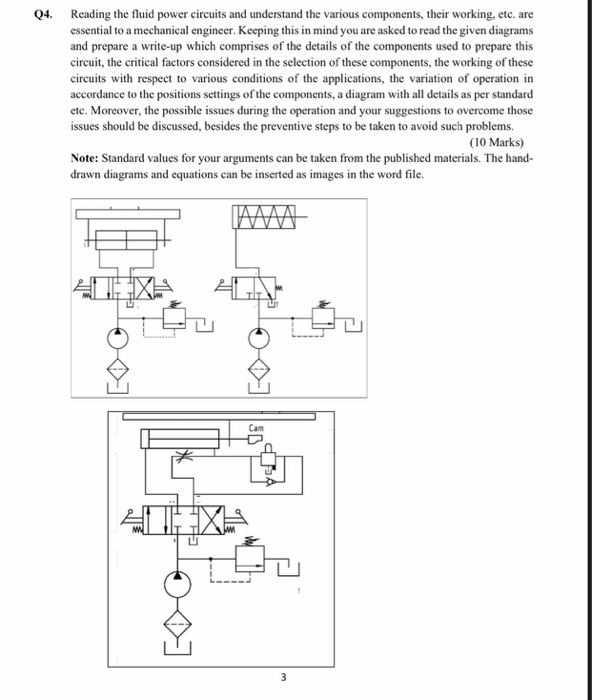 Solved Q4. Reading the fluid power circuits and understand