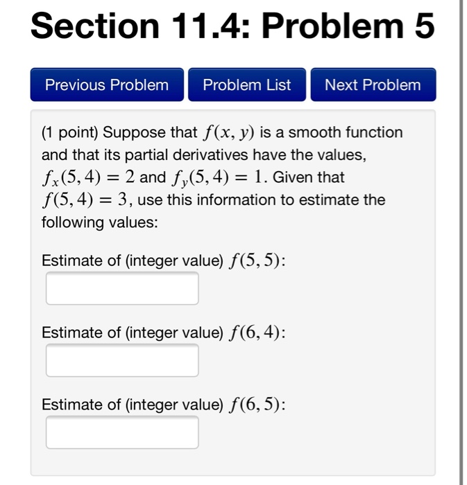 Solved Section 11.4: Problem 5 Previous Problem Problem List | Chegg.com