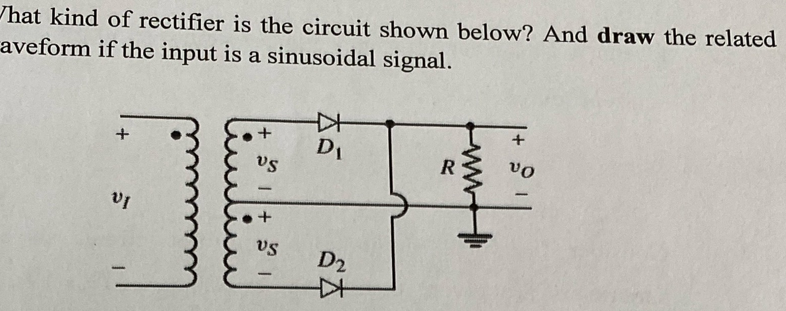 Solved hat kind of rectifier is the circuit shown below? And | Chegg.com