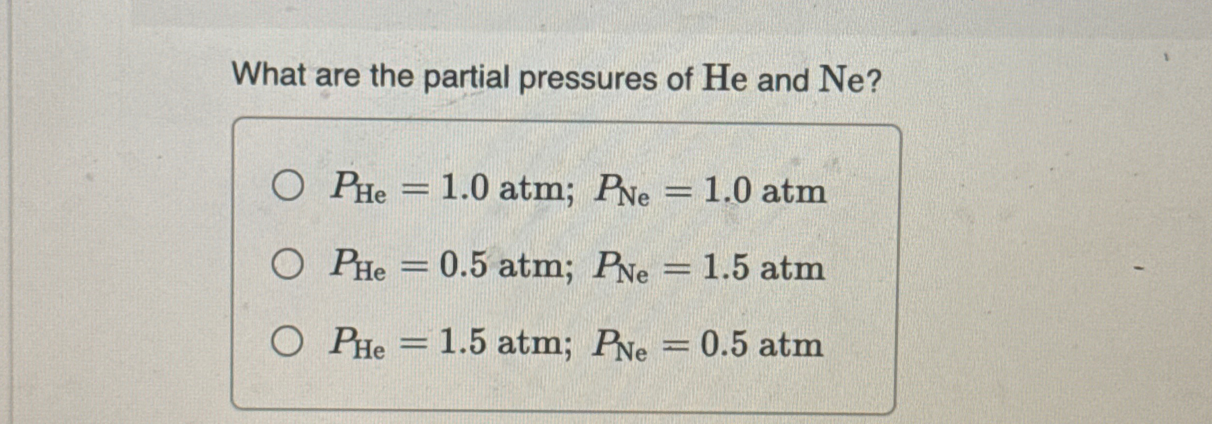 Solved What are the partial pressures of He and Ne | Chegg.com