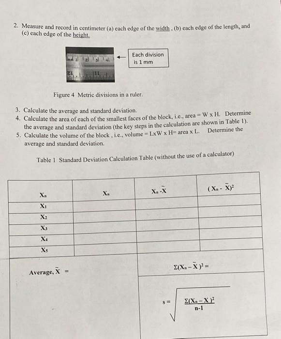 Solved Length, Width, Height, Area and Volume Measurements | Chegg.com