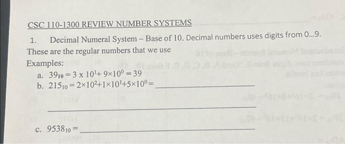 the decimal number system is based on the digits 0 to 10