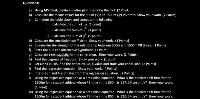 Solved Question 1 A-M Step bu step Answer's please and thank | Chegg.com