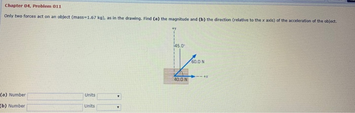 Solved Chapter 04, Problem 011 Only two forces act on an | Chegg.com