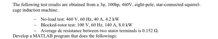Solved The following test results are obtained from a | Chegg.com