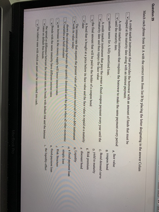 Solved Question 29 Match each phrase from list A with the | Chegg.com