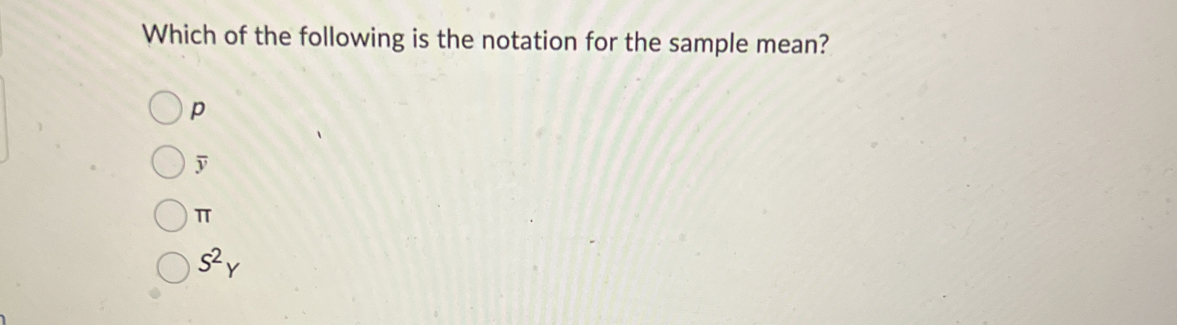 Solved Which of the following is the notation for the sample | Chegg.com