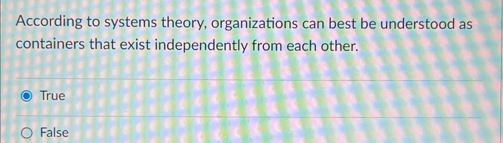 Solved According to systems theory, organizations can best | Chegg.com