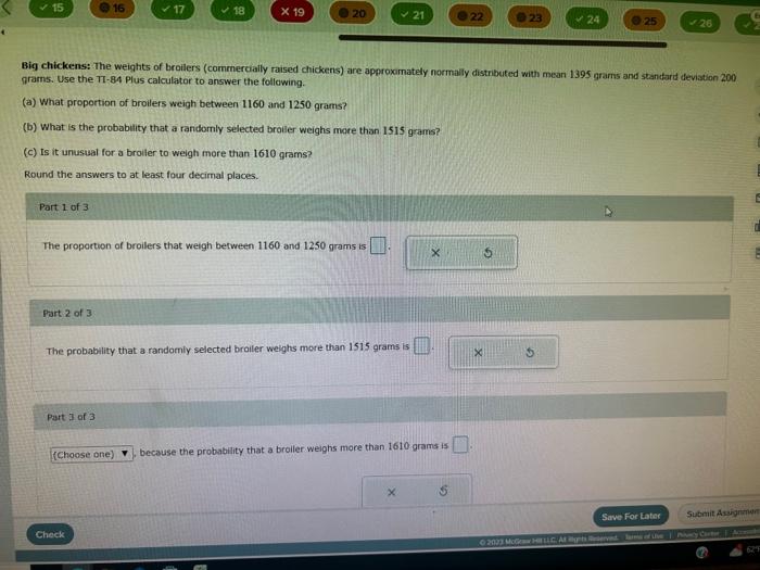 Solved Big Chickens: The Weights Of Broilers (commercially | Chegg.com