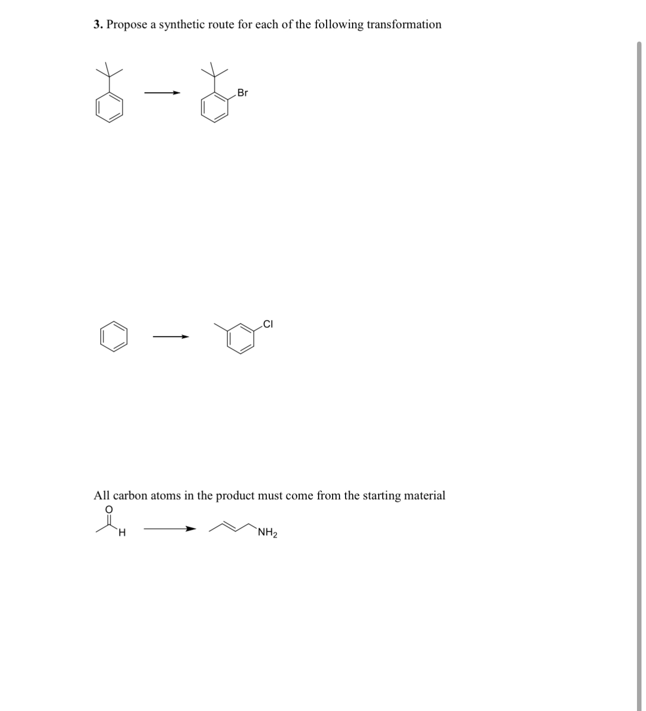 Propose a synthetic route for each of the following | Chegg.com