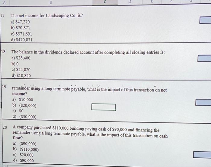 Solved Use the following information for questions 17-18: | Chegg.com
