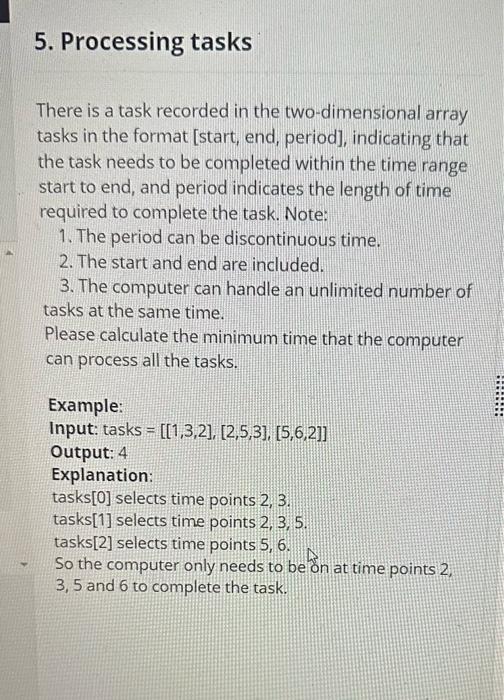 Solved There is a task recorded in the two-dimensional array | Chegg.com