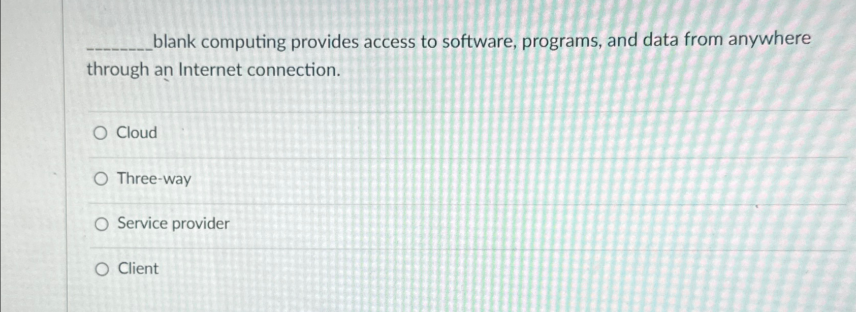 Solved blank computing provides access to software, | Chegg.com