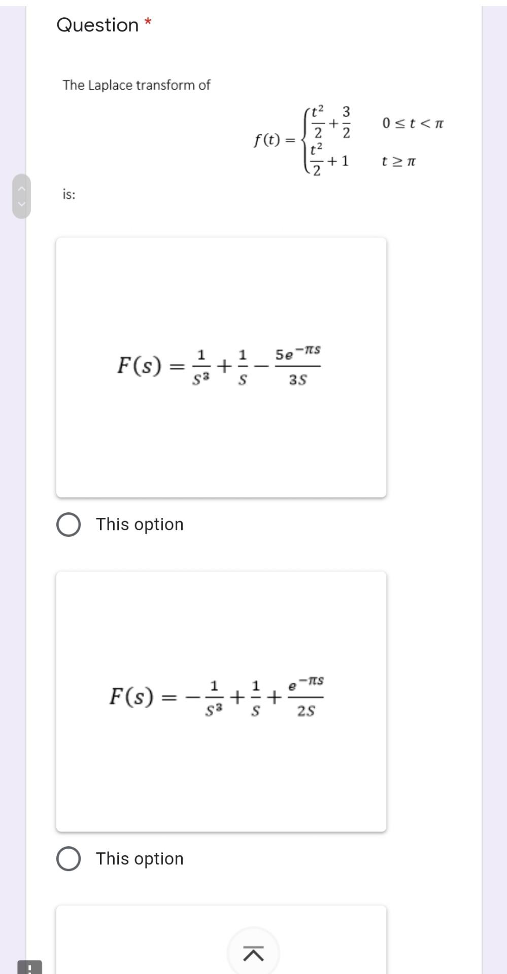 Solved Question * The Laplace transform of + 0 | Chegg.com