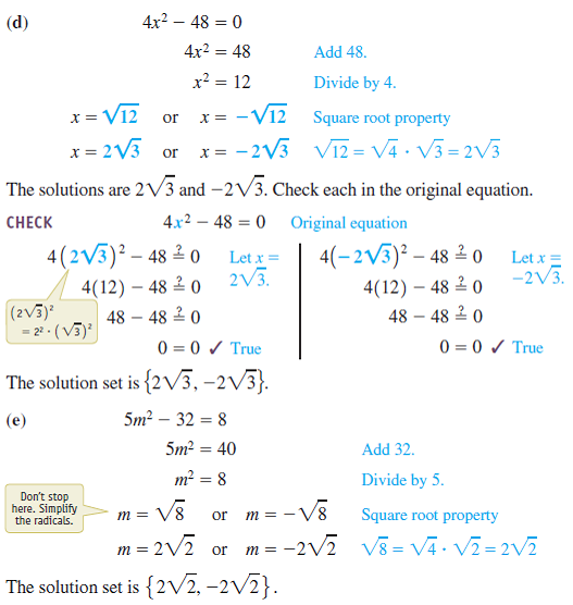 Solved: Solve each equation.m2 = 32ExampleUsing the Square Root ...