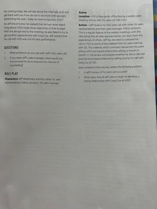 Solved I am struggling with the role play questions on the | Chegg.com
