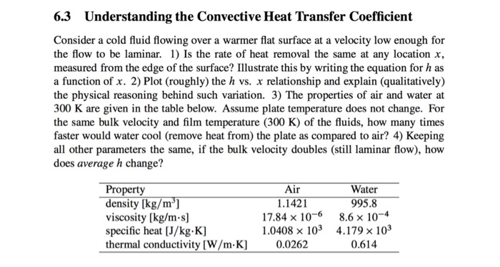 Solved 6.3 Understanding the Convective Heat Transfer | Chegg.com