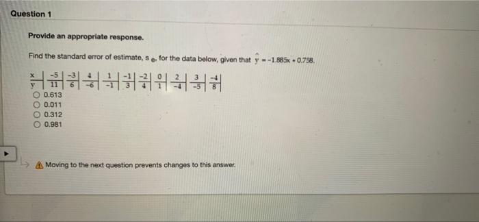 Solved Question 1 Provide an appropriate response. Find the | Chegg.com