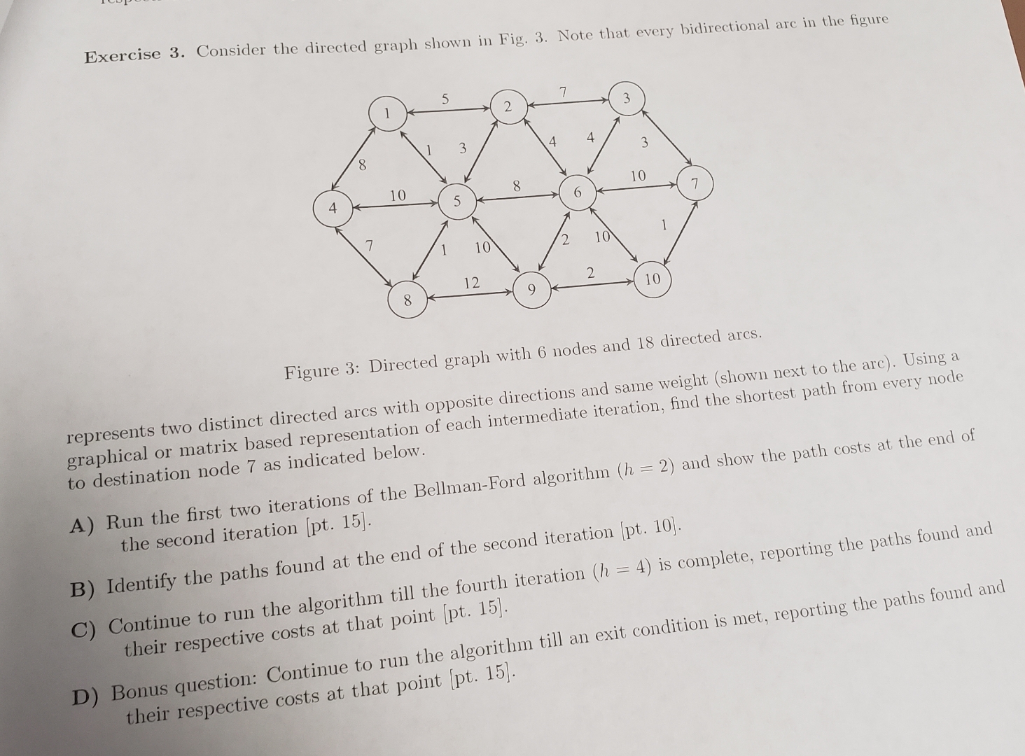 Solved Exercise 3. Consider the directed graph shown in | Chegg.com