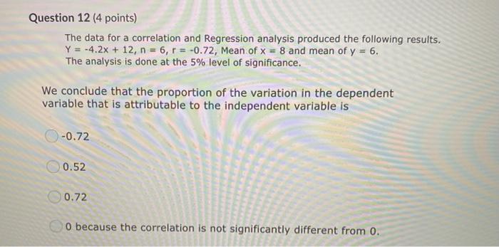 Solved Final Activity #4a Correlation and Regression