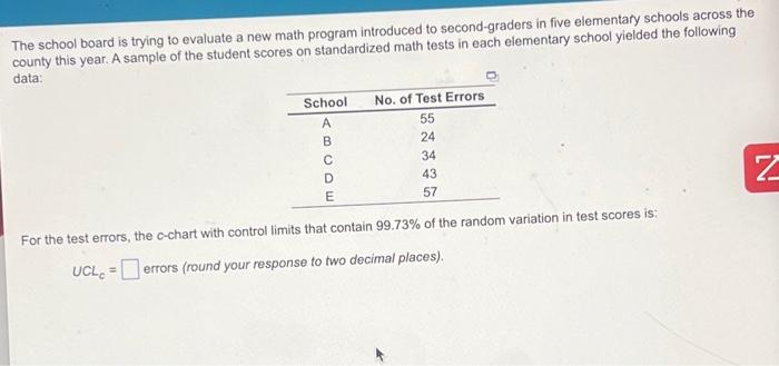 Solved The School Board Is Trying To Evaluate A New Math | Chegg.com