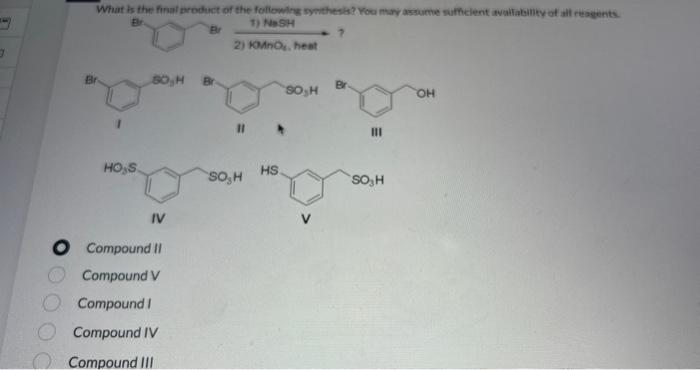 Solved II III IV v Compound II Compound V Compound I | Chegg.com