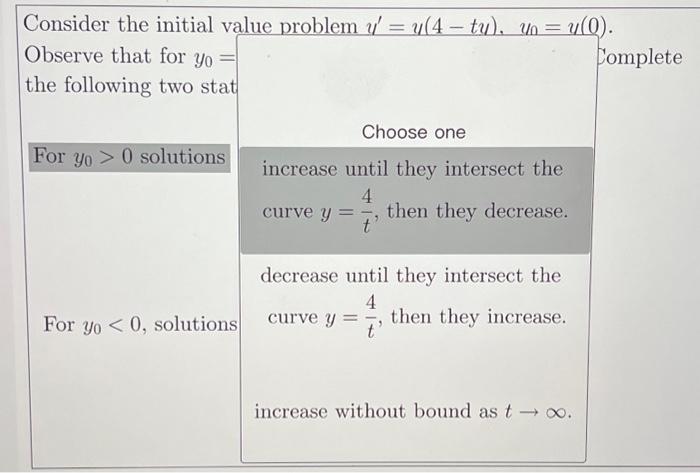 Solved Consider the initial value problem | Chegg.com