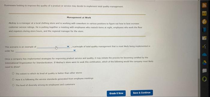 Solved Businesses looking to improve the quality of a | Chegg.com
