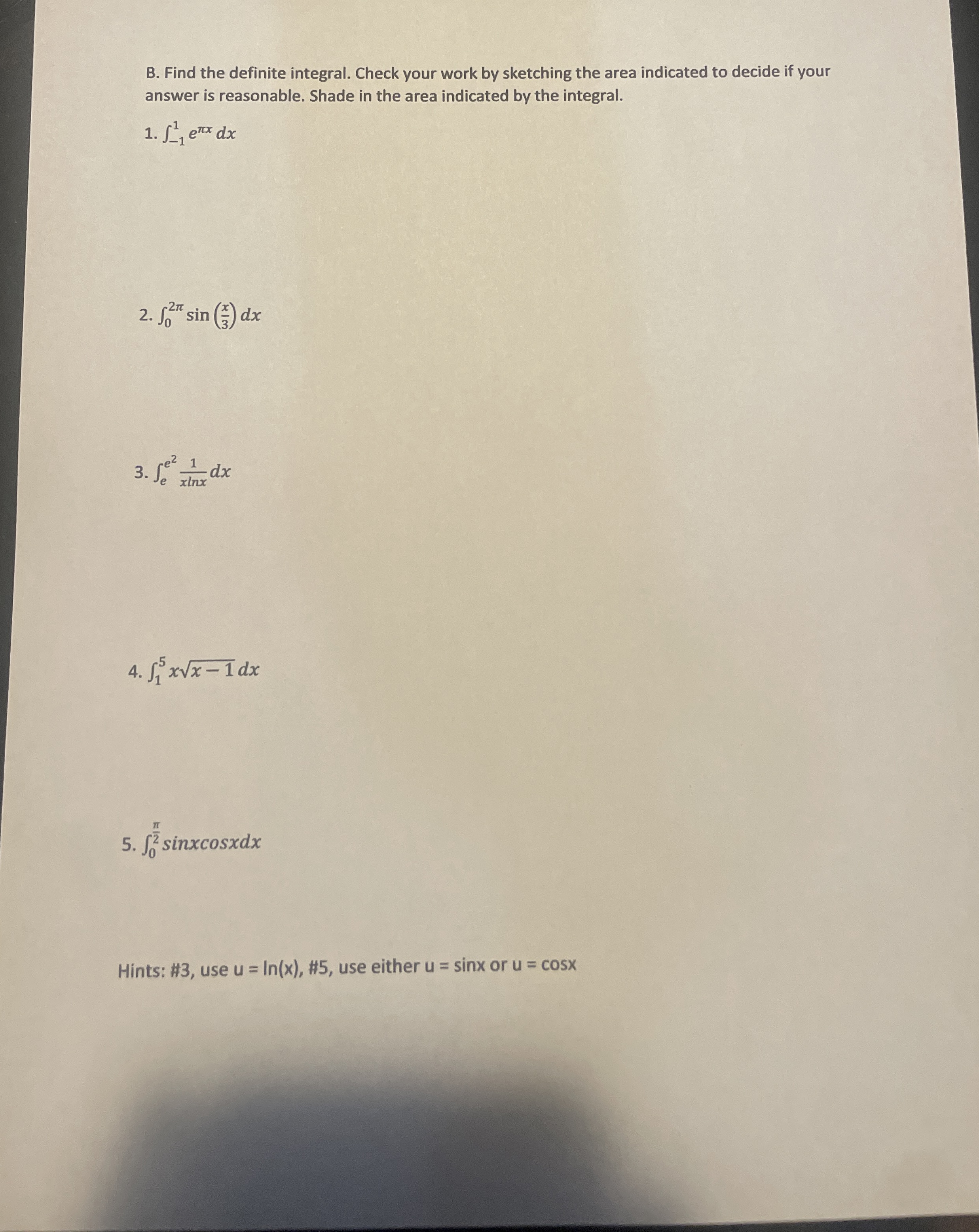 Solved B. ﻿Find the definite integral. Check your work by | Chegg.com