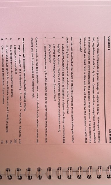 Solved Question 1(25 ﻿marks)Currently you are employed as a | Chegg.com