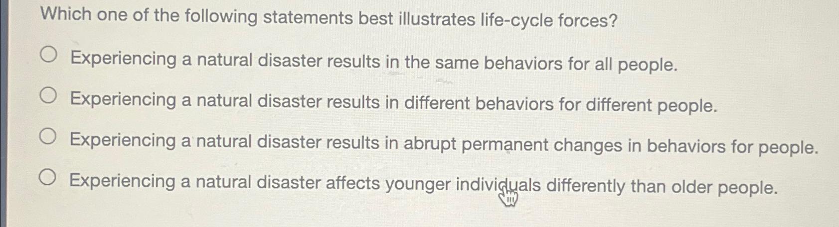 Solved Which one of the following statements best | Chegg.com