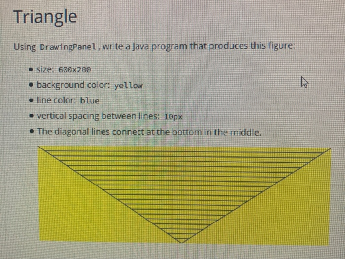 Solved Triangle Using DrawingPanel, write a Java program | Chegg.com
