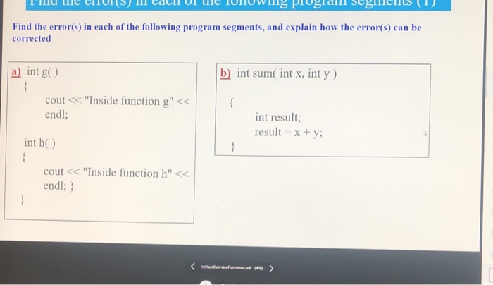 Solved Find The Error(s) In Each Of The Following Program | Chegg.com