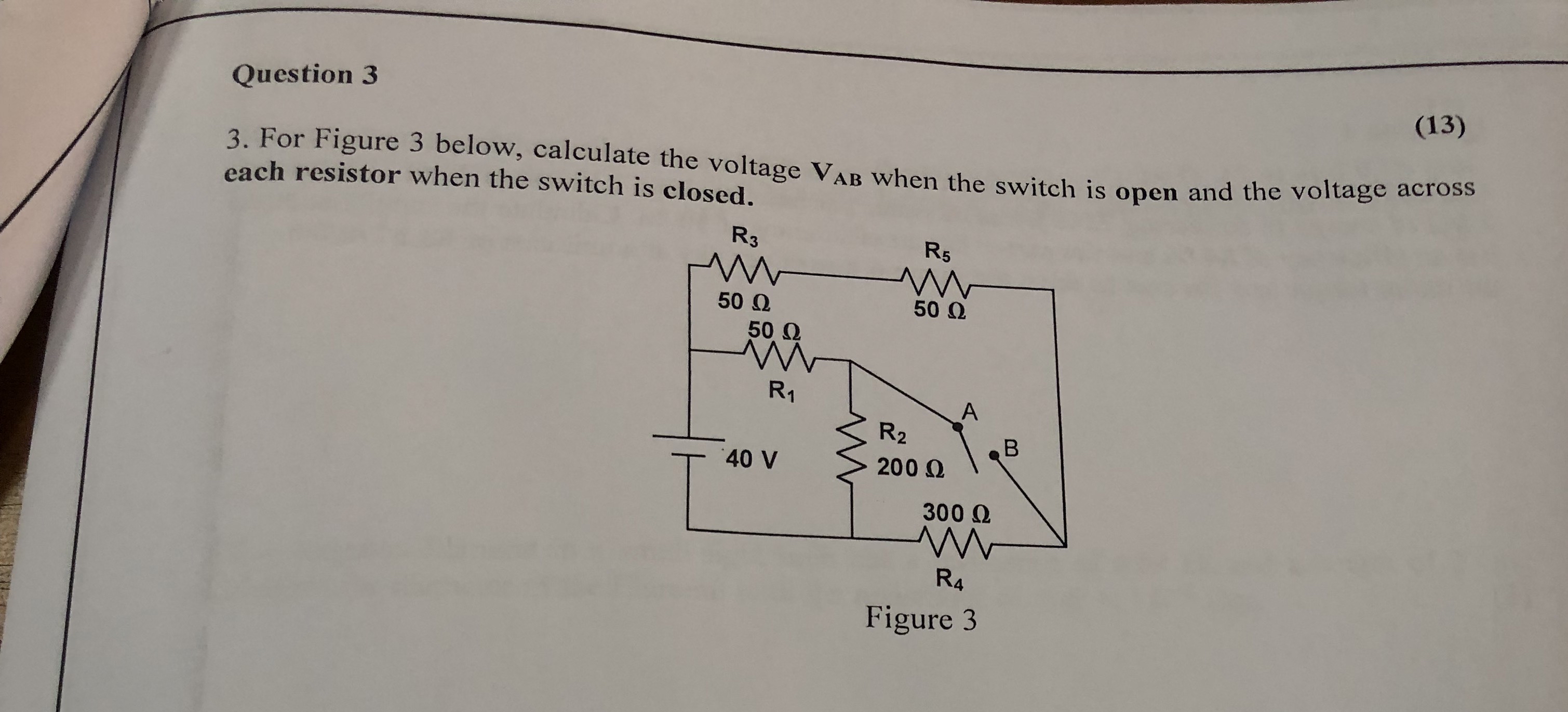 Solved Question 3For Figure 3 ﻿below, calculate the voltage | Chegg.com