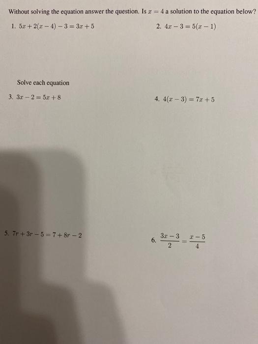 Solved Without solving the equation answer the question. Is | Chegg.com