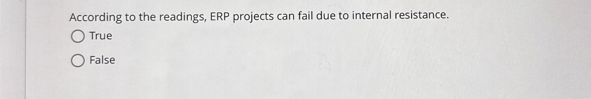 Solved According to the readings, ERP projects can fail due | Chegg.com