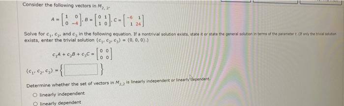 Solved Consider the following vectors in M2,ν∘ | Chegg.com